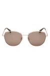 Max Mara 58mm Round Sunglasses In Gold / Brown