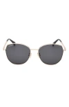 Max Mara 58mm Round Sunglasses In Metallic