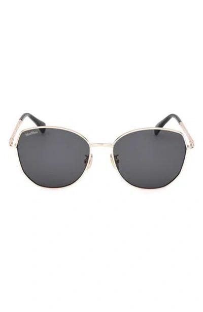 Max Mara 58mm Round Sunglasses In Metallic