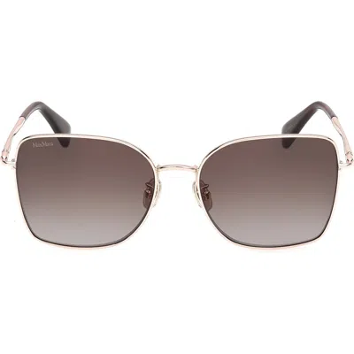Max Mara 58mm Square Sunglasses In Silver