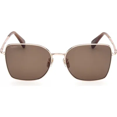Max Mara 58mm Square Sunglasses In Brown