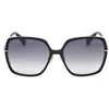 Max Mara 59mm Round Sunglasses In Shiny Black / Gradient Smoke