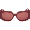 Max Mara 59mm Round Sunglasses In Shiny Bordeaux/bordeaux