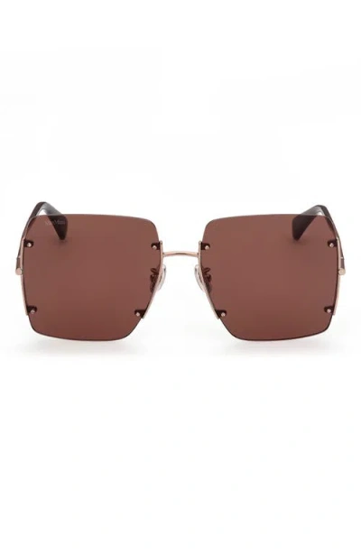 Max Mara 60mm Geometric Sunglasses In Bronze/other/brown
