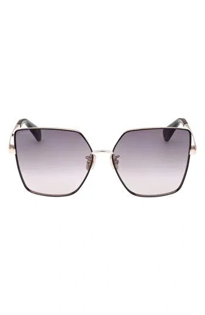 Max Mara 60mm Oversize Butterfly Sunglasses In Gold/gradient Smoke