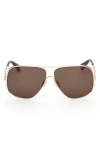 Max Mara 60mm Pilot Sunglasses In Brown