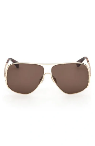 Max Mara 60mm Pilot Sunglasses In Brown