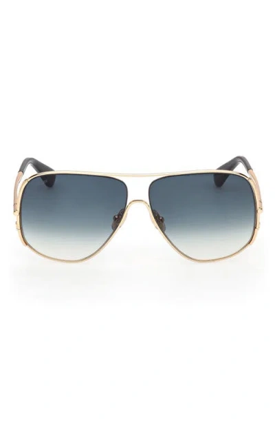 Max Mara 60mm Pilot Sunglasses In Metallic