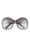 Max Mara 60mm Round Sunglasses In Gray