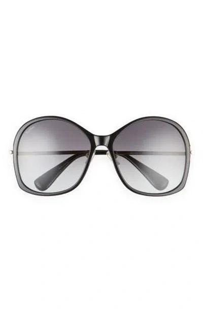 Max Mara 60mm Round Sunglasses In Black/gold/smoke