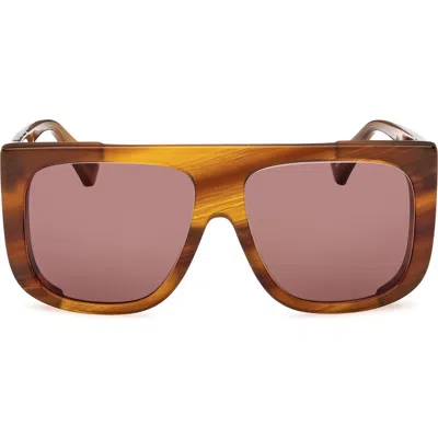 Max Mara 60mm Shield Sunglasses In Brown