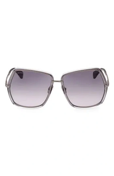 Max Mara 61mm Gradient Geometric Sunglasses In Blue