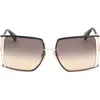 Max Mara 68mm Gradient Oversize Rectangular Sunglasses