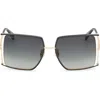 Max Mara 68mm Gradient Oversize Rectangular Sunglasses