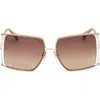 Max Mara 68mm Gradient Oversize Rectangular Sunglasses