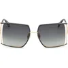 Max Mara Jean Square Sunglasses, 58mm In Deep Gold/deep Green/green
