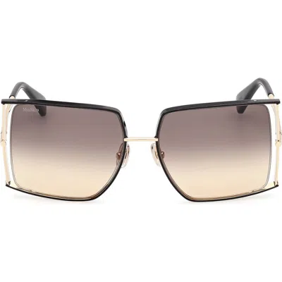 Max Mara 68mm Gradient Oversize Rectangular Sunglasses In Multi