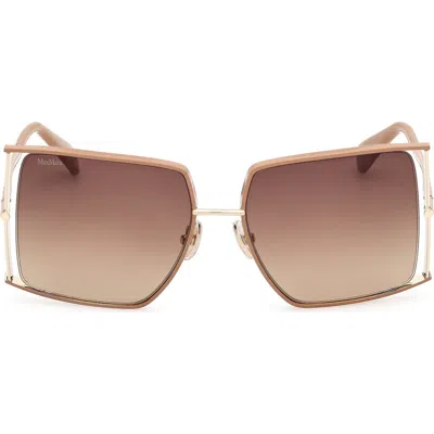 Max Mara 68mm Gradient Oversize Rectangular Sunglasses In Multi