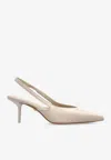 Max Mara 80 Nappa Leather Slingback Pumps