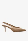Max Mara 80 Nappa Leather Slingback Pumps