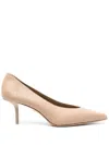 Max Mara 80mm Leather Pumps In Hazel