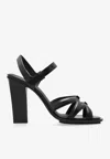 Max Mara Double High Heeled Sandals In Multi