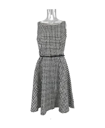 Max Mara A Checkered Sleeveless Dress In Black