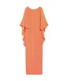 Max Mara A Dress With Lotus Leaf Edge Details In Orange