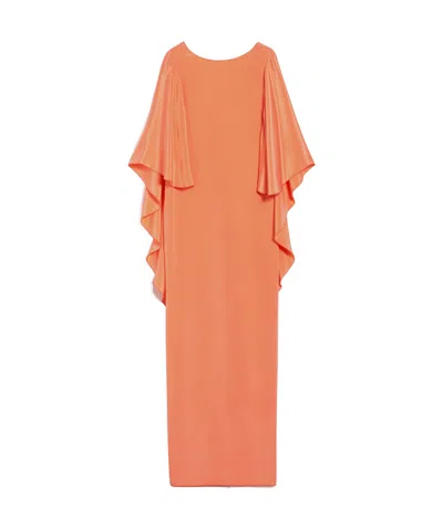 Max Mara A Dress With Lotus Leaf Edge Details In Orange