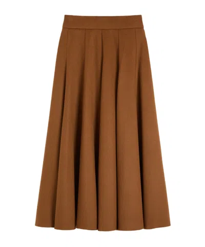 Max Mara A-line Camel Skirt In Brown