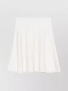 Max Mara A-line Flared High Waist Wool Skirt In White