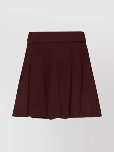 Max Mara A-line High-waisted Mini Pleated Skirt In Burgundy