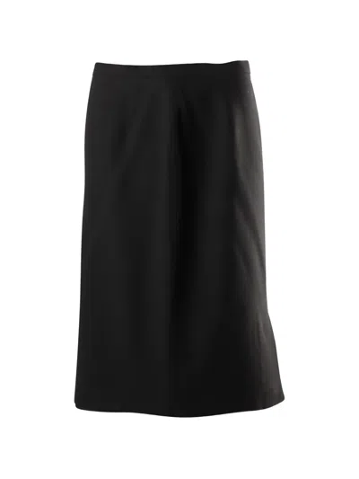 Pre-owned Max Mara A-line Midi Skirt In Black