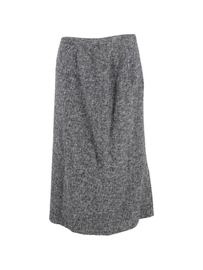 Pre-owned Max Mara A-line Midi Skirt In Gray