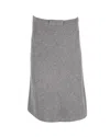 Max Mara A-line Midi Skirt In Grey Wool In Grey
