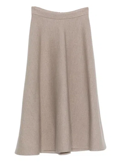 Max Mara A-line Midi Skirt In Neutral