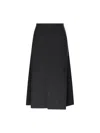 Max Mara A-line Midi Skirt With Discreet Side Pockets In Gray