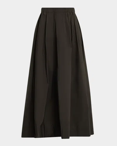 Max Mara A-line Pleated Long Skirt In Green