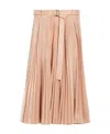 Max Mara A-line Pleated Midi Skirt In Nude