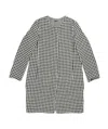 Max Mara A Thousand Birds Plaid Round-neck Coat In Gray