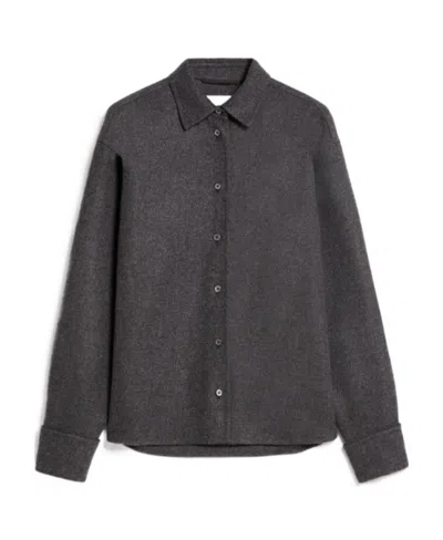 Max Mara Abadan Felted-finish Shirt Jacket In Black