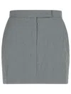 Max Mara Grey Wool Mini Skirt In Grey