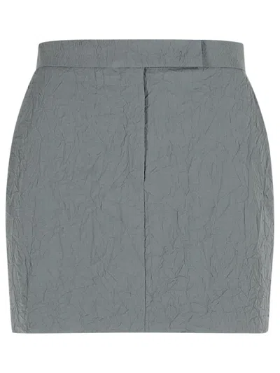 MAX MARA ABATE' GREY VIRGIN WOOL SKIRT