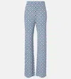 Max Mara Abate Printed Wide-leg Pants In Blue
