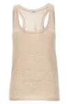 Max Mara Scoop Neck Sleeveless Top In Neutral