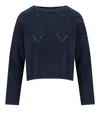 Max Mara Abbozzi Blue Crewneck Sweater In Blue