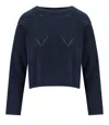 Max Mara Abbozzi Blue Crewneck Sweater In Blue