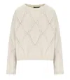 Max Mara Abbozzi Ecru Crewneck Jumper In Neutral