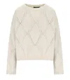 Max Mara Abbozzi Ecru Crewneck Jumper In White