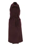 Max Mara Abbozzi1234 - Sleeveless Coat In Alpaca And Wool In Brown